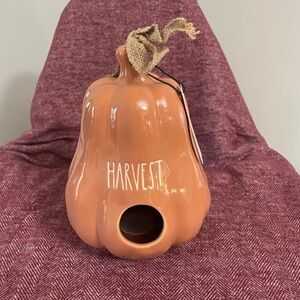 Rae Dunn tan/orange “Harvest” decorative gourd birdhouse.